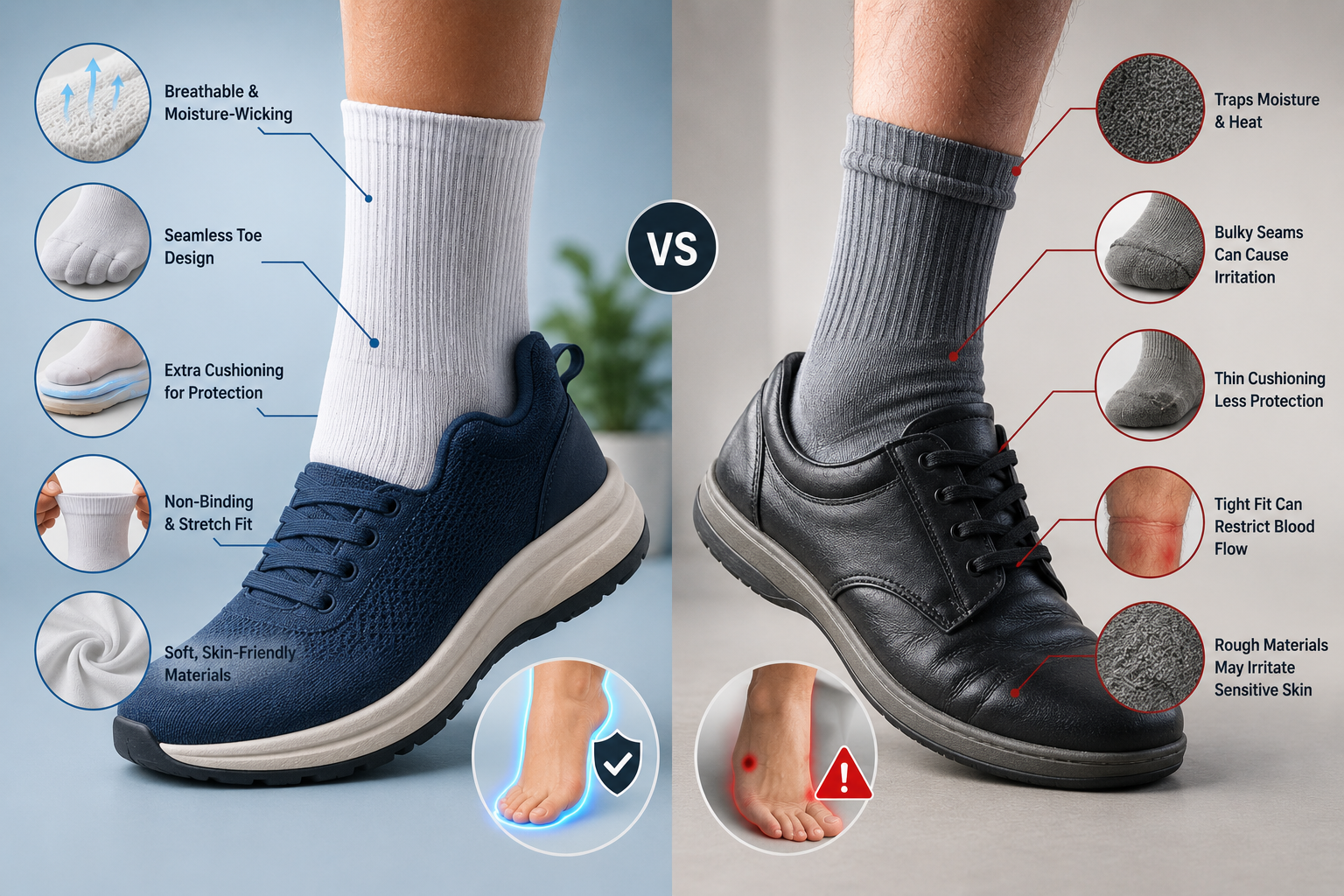 Diabetic Socks vs Regular Socks: Why What You Wear Inside Your Shoes Matters