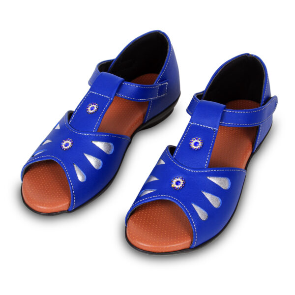 Step in Style: Designer Diabetic Footwear for Women (DDF LF001) - Blue - Image 2