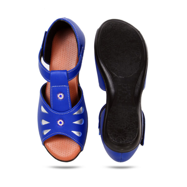 Step in Style: Designer Diabetic Footwear for Women (DDF LF001) - Blue - Image 4