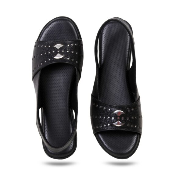Step in Style: Designer Diabetic Footwear for Women (DDF LR001) - Black - Image 3