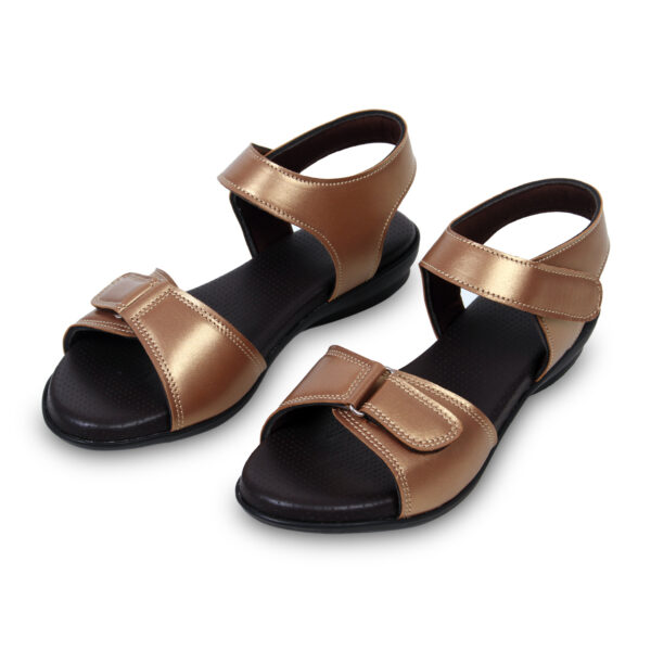 Step in Style: Designer Diabetic Footwear for Women (DDF LR002) - Golden - Image 2