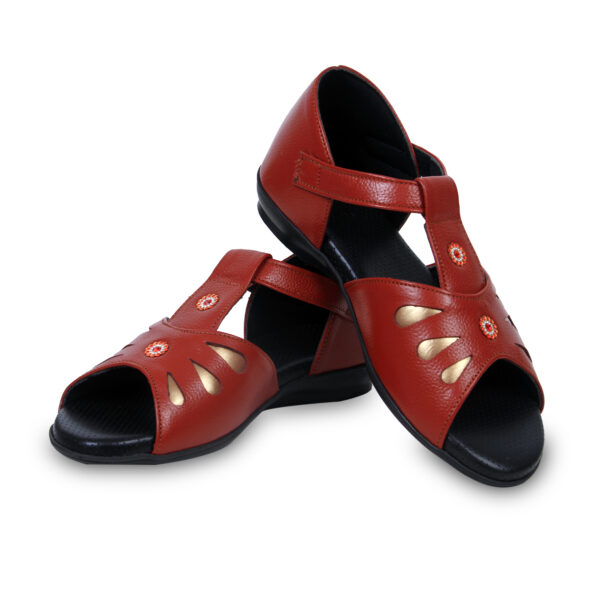 Step in Style: Designer Diabetic Footwear for Women (DDF LF001) - Brown