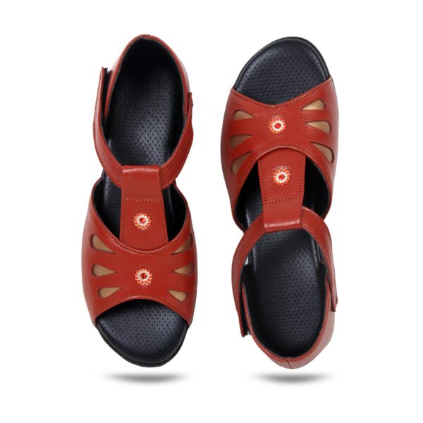Step in Style: Designer Diabetic Footwear for Women (DDF LF001) - Brown - Image 3
