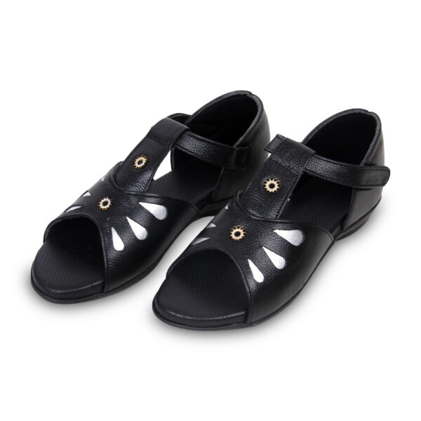 Step in Style: Designer Diabetic Footwear for Women (DDF LF001) - Black - Image 2