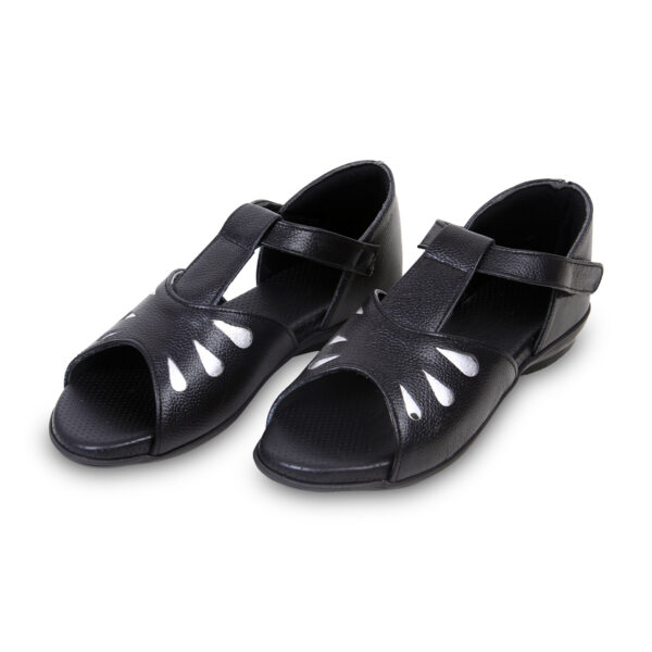 Step in Style: Designer Diabetic Footwear for Women (DDF LR003) - Black - Image 2