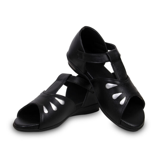 Step in Style: Designer Diabetic Footwear for Women (DDF LR003) - Black