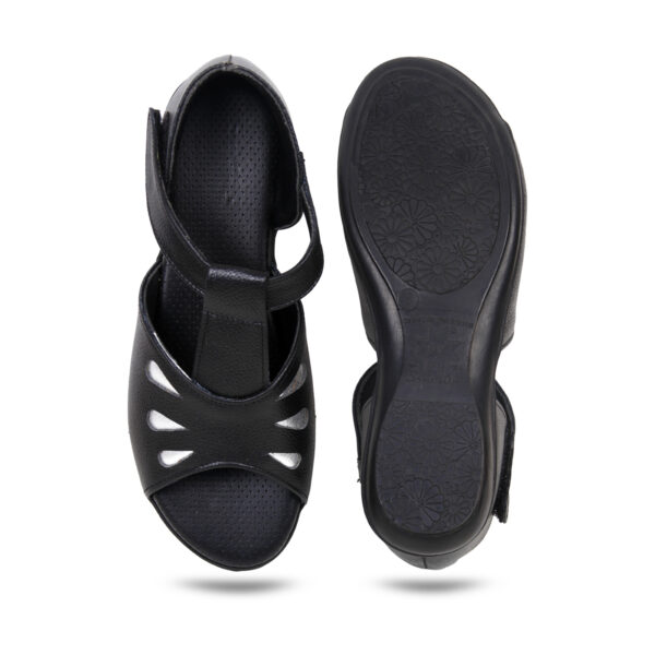 Step in Style: Designer Diabetic Footwear for Women (DDF LR003) - Black - Image 4