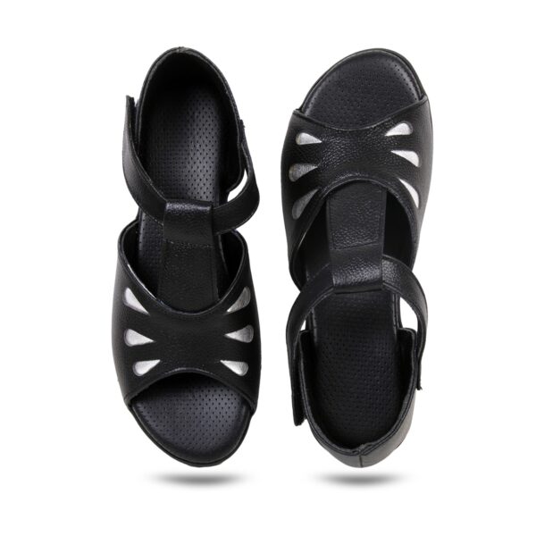 Step in Style: Designer Diabetic Footwear for Women (DDF LR003) - Black - Image 3