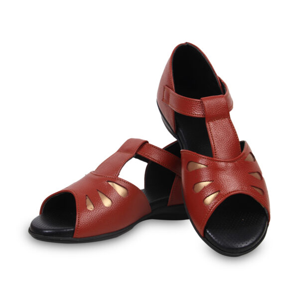 Step in Style: Designer Diabetic Footwear for Women (DDF LR003) - Brown