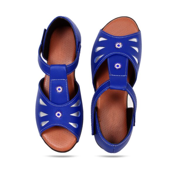Step in Style: Designer Diabetic Footwear for Women (DDF LF001) - Blue - Image 3