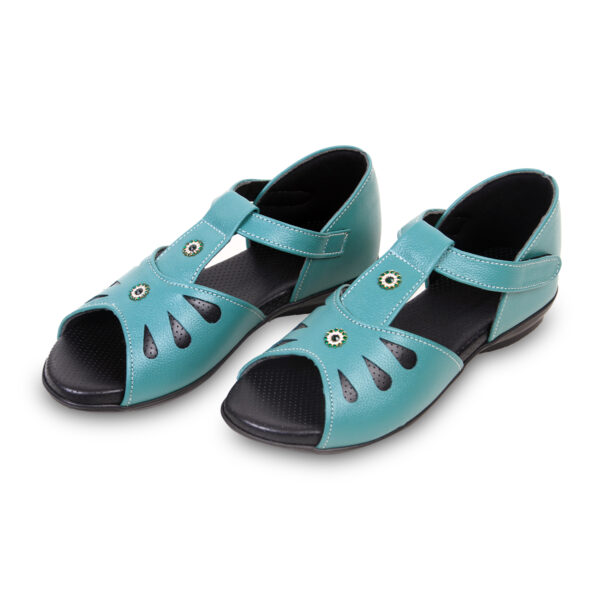 Step in Style: Designer Diabetic Footwear for Women (DDF LF001) - Green - Image 2