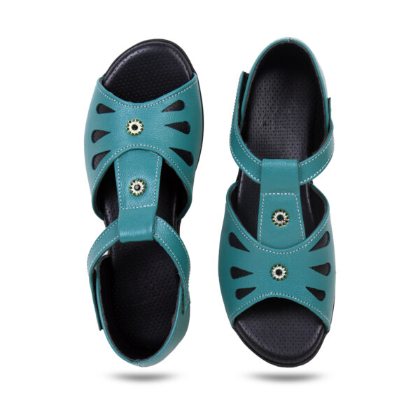 Step in Style: Designer Diabetic Footwear for Women (DDF LF001) - Green - Image 3