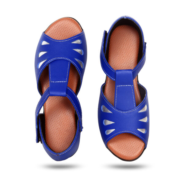 Step in Style: Designer Diabetic Footwear for Women (DDF LR003) - Blue - Image 3