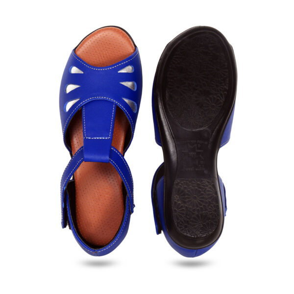 Step in Style: Designer Diabetic Footwear for Women (DDF LR003) - Blue - Image 4