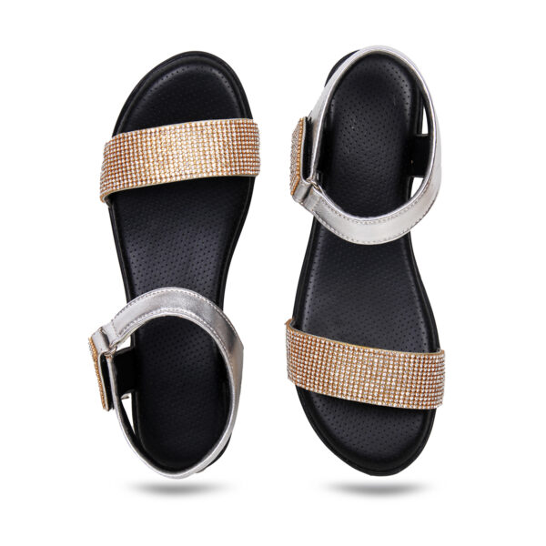Step in Style: Designer Diabetic Footwear for Women (DDF LF002) - Silver - Image 3