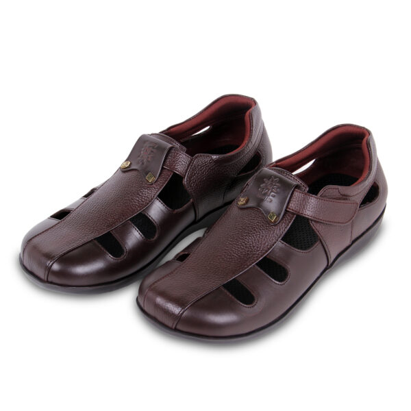 Style Meets Support : Men’s Diabetic Footwear (DDF G029) -  Dark Brown - Image 2