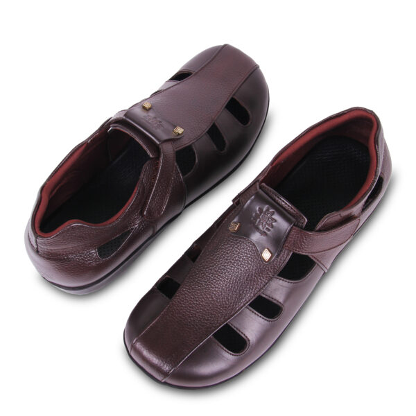 Style Meets Support : Men’s Diabetic Footwear (DDF G029) -  Dark Brown - Image 3