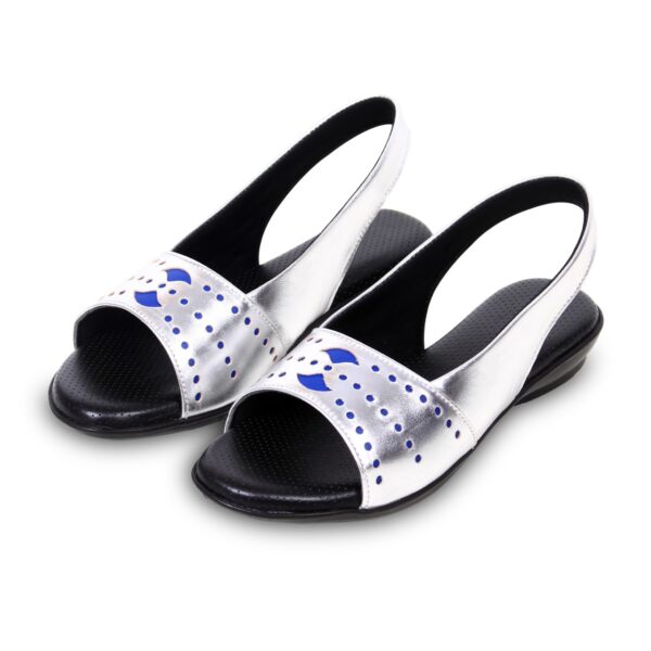 Step in Style: Designer Diabetic Footwear for Women (DDF LR001) - Silver - Image 2