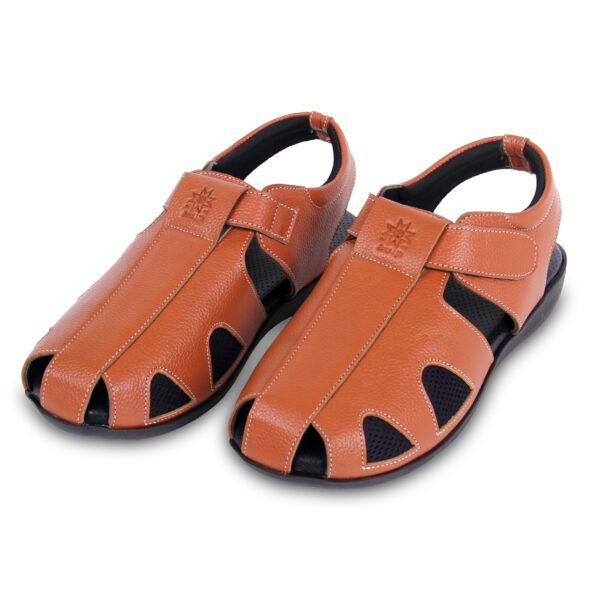 Style Meets Support: Men’s Diabetic Footwear (DDF G027)- Tan - Image 2