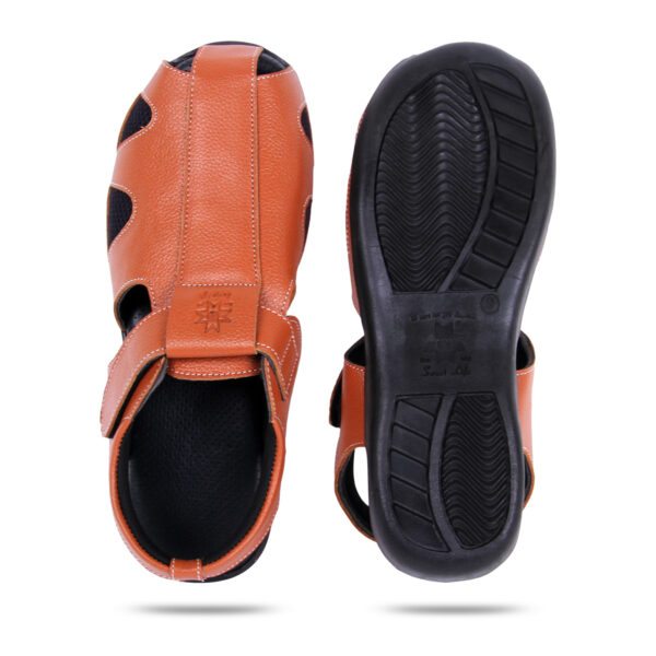 Style Meets Support: Men’s Diabetic Footwear (DDF G027)- Tan - Image 4