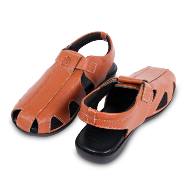Style Meets Support: Men’s Diabetic Footwear (DDF G027)- Tan - Image 3