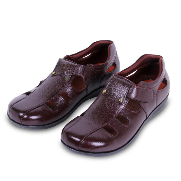 Style Meets Support : Men’s Diabetic Footwear (DDF G029) - Brown - Image 2