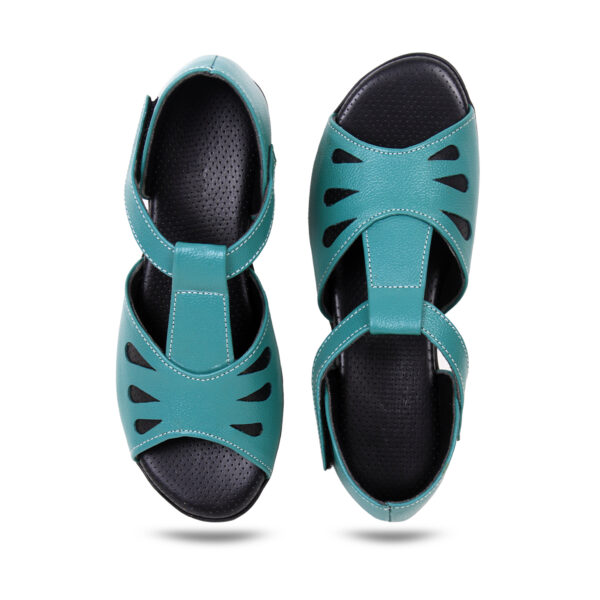 Step in Style: Designer Diabetic Footwear for Women (DDF LR003) - Green - Image 3