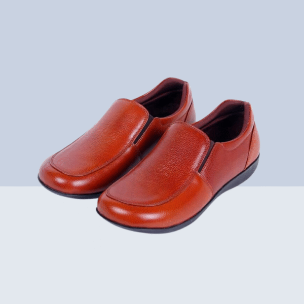 Precision Design: Men’s Specially Crafted Diabetic Cut Shoe- Tan Brown - Image 2