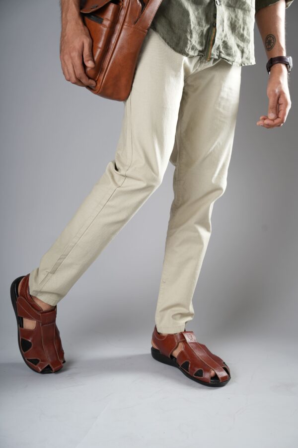 Style Meets Support: Men’s Diabetic Footwear (DDF G027)- Light Brown - Image 5