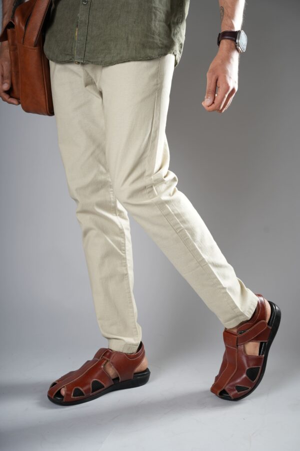 Style Meets Support: Men’s Diabetic Footwear (DDF G027)- Light Brown - Image 2