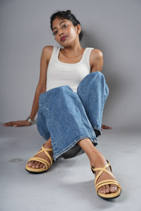 Step in Style: Designer Diabetic Footwear for Women (DDF LF004) - Tan - Image 2
