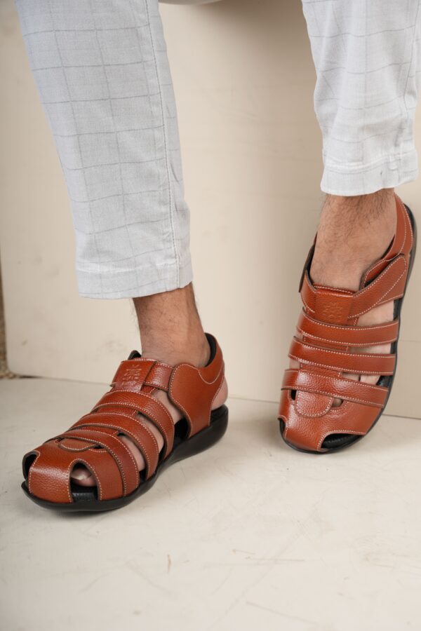 Style Meets Support: Men’s Diabetic Footwear(DDF G028) - Tan - Image 2