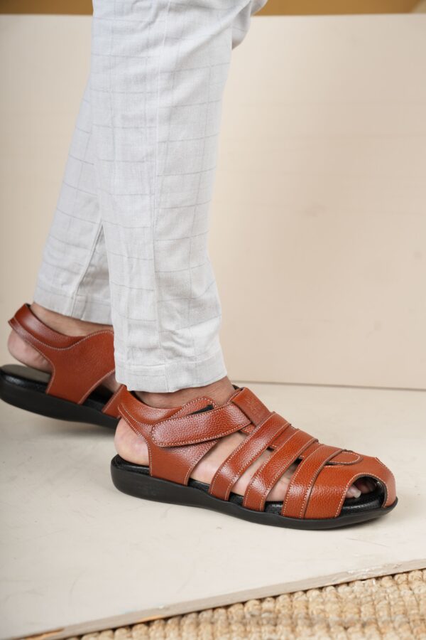 Style Meets Support: Men’s Diabetic Footwear(DDF G028) - Tan - Image 4