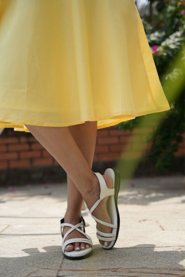 Step in Style: Designer Diabetic Footwear for Women (DDF LF004) - White - Image 5