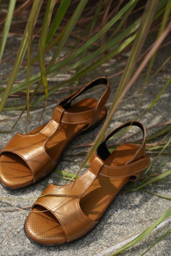 Step in Style: Designer Diabetic Footwear for Women (DDF LF005) - Golden - Image 4