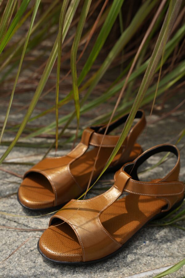 Step in Style: Designer Diabetic Footwear for Women (DDF LF005) - Golden - Image 3