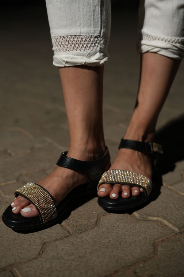 Step in Style: Designer Diabetic Footwear for Women (DDF LF002) - Black - Image 3