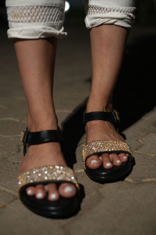 Step in Style: Designer Diabetic Footwear for Women (DDF LF002) - Black - Image 2