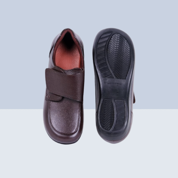 SPECIAL DIABETIC VELCRO SHOE - Dark Brown - Image 4
