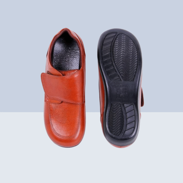 SPECIAL DIABETIC VELCRO SHOE - Tan - Image 4