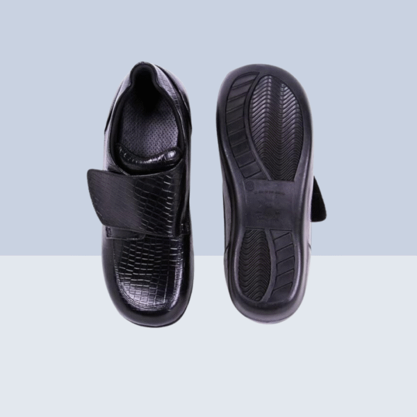 SPECIAL DIABETIC VELCRO SHOE - Texture Black - Image 4