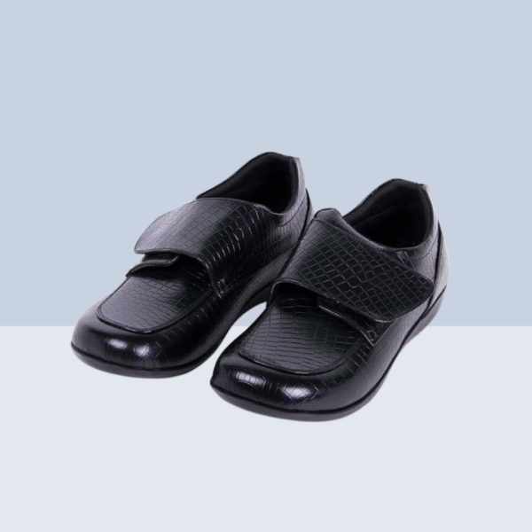 SPECIAL DIABETIC VELCRO SHOE - Texture Black - Image 2